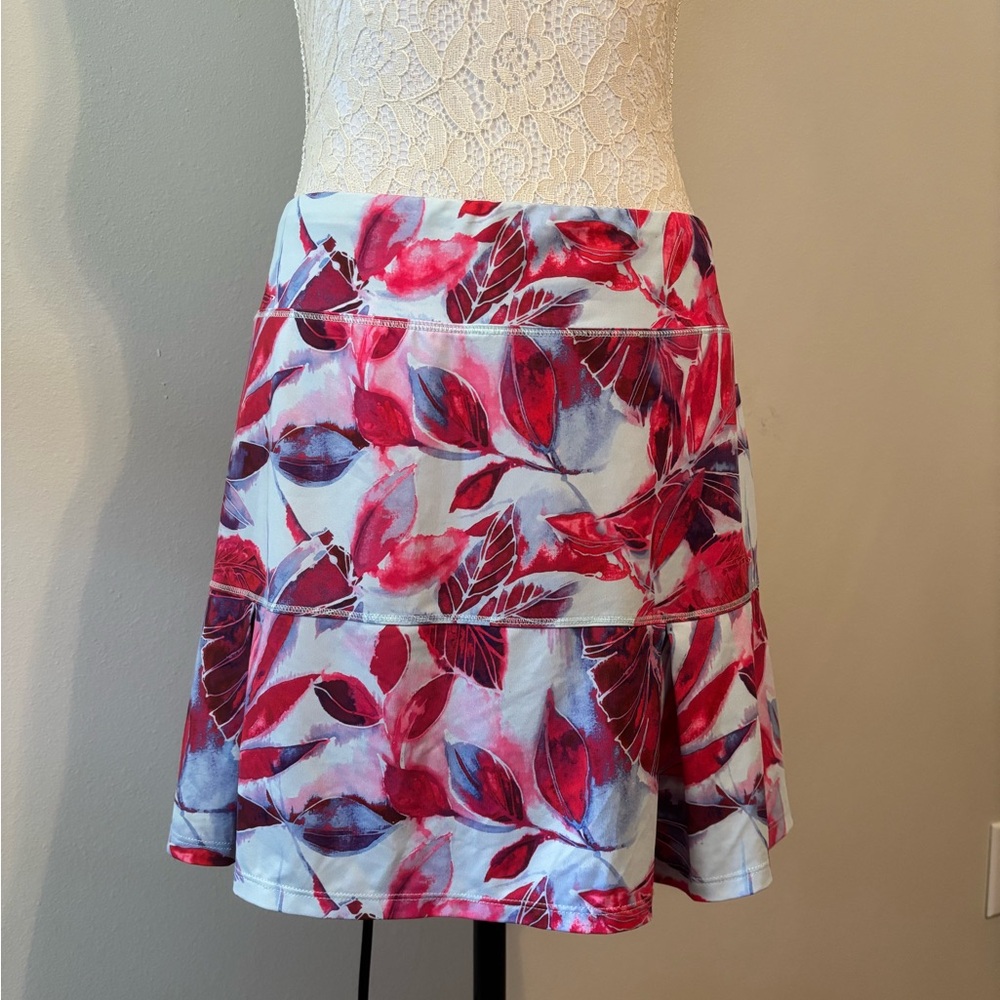 Floral A-Line Skirt - Pink and Blue